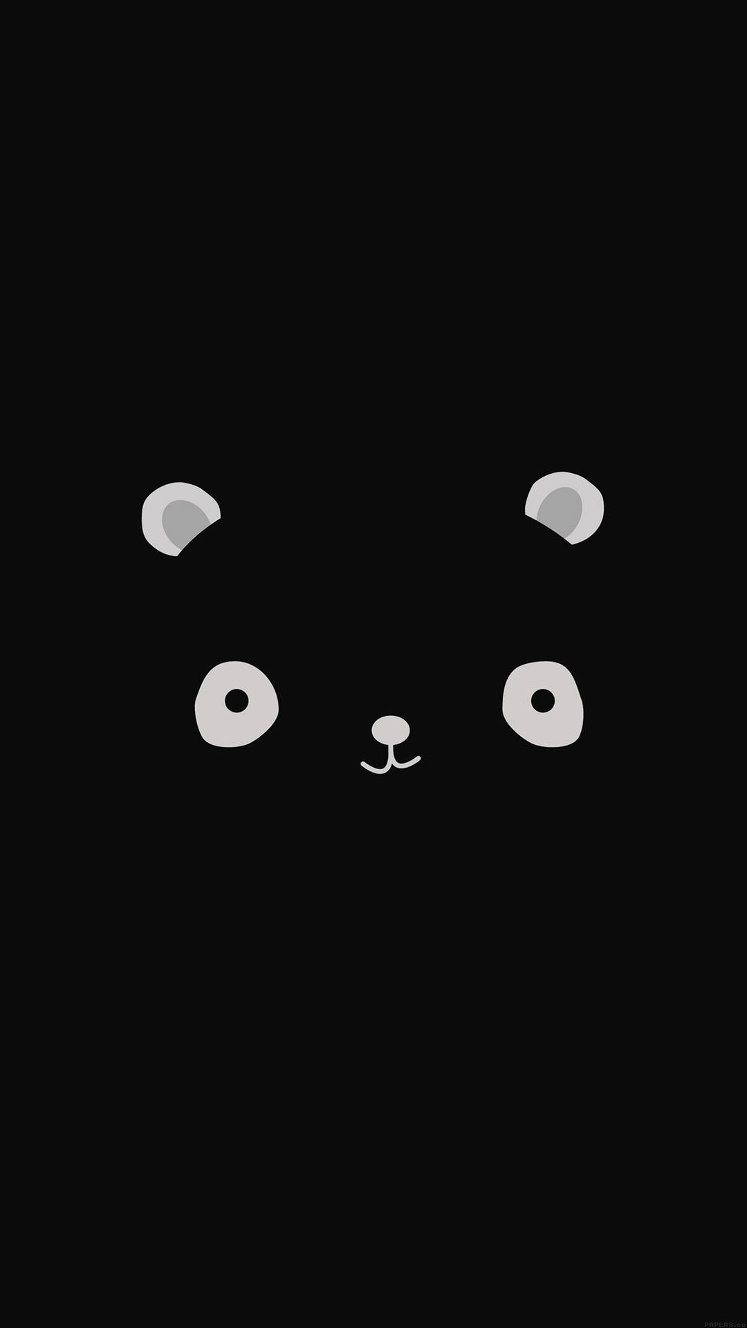 Black Panda Minimal Dark Iphone Wallpaper