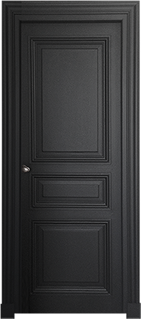 Black Panel Door Design PNG
