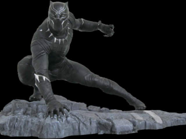 Black Panther Action Pose PNG