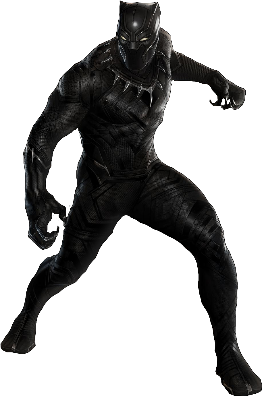 Black Panther Action Pose PNG