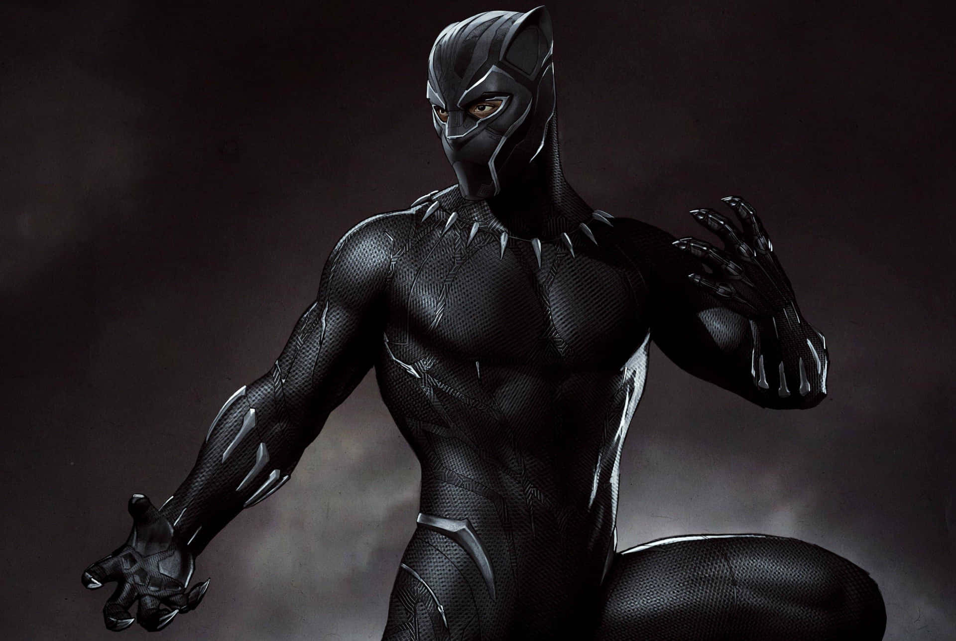 Slået Pose Med Black Panther