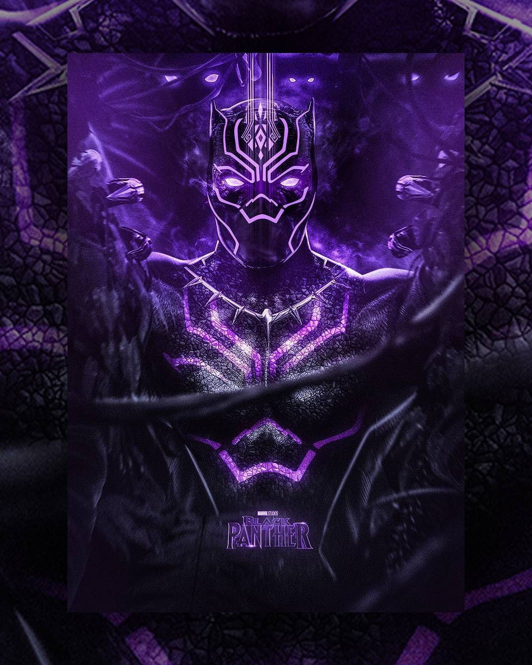 Black Panther Black And Purple Aesthetic Wallpaper