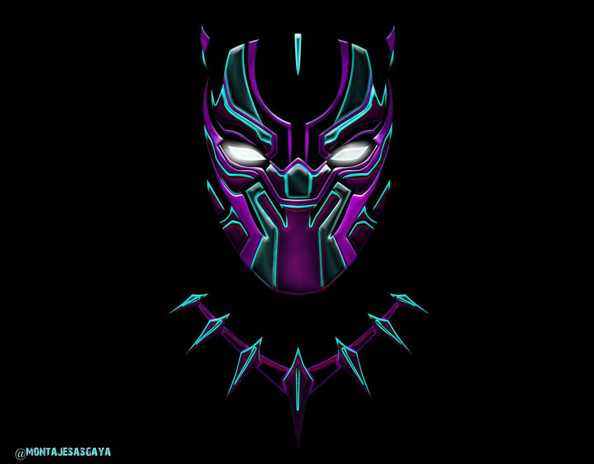 A masked Black Panther with a fierce gaze Wallpaper
