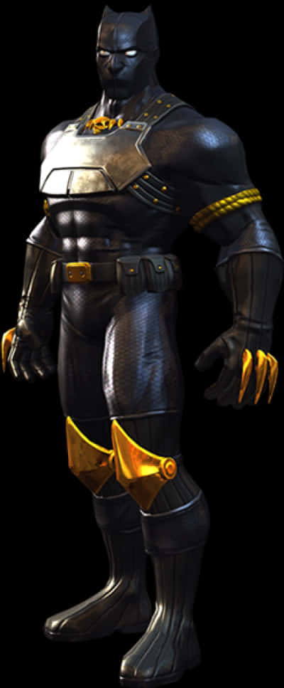 Black Panther Full Costume Standing PNG