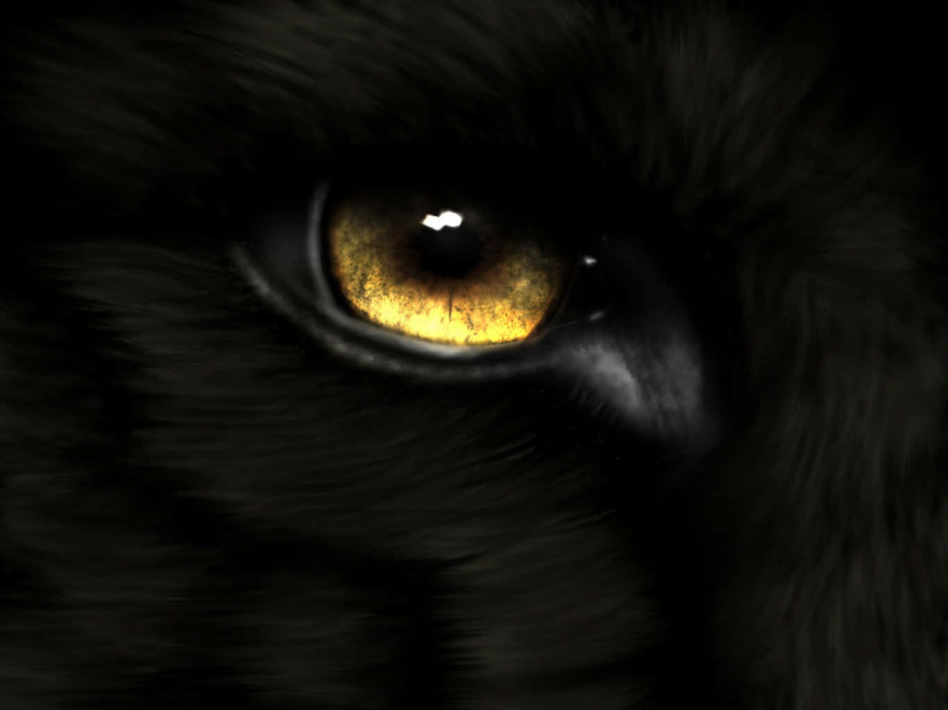 Black Panther Golden Eye Closeup Wallpaper