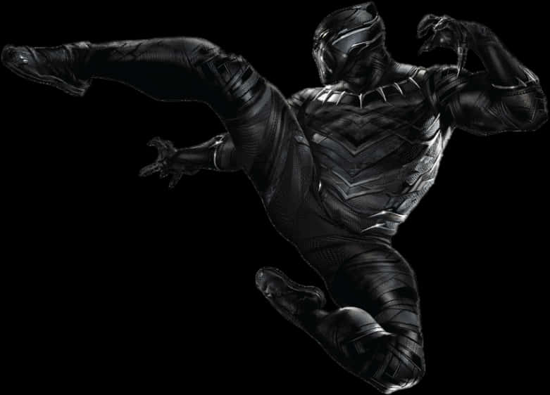 Black Panther In Action Pose PNG