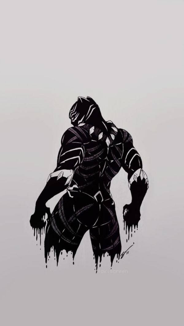 Black Panther Ink Superhero Iphone Background