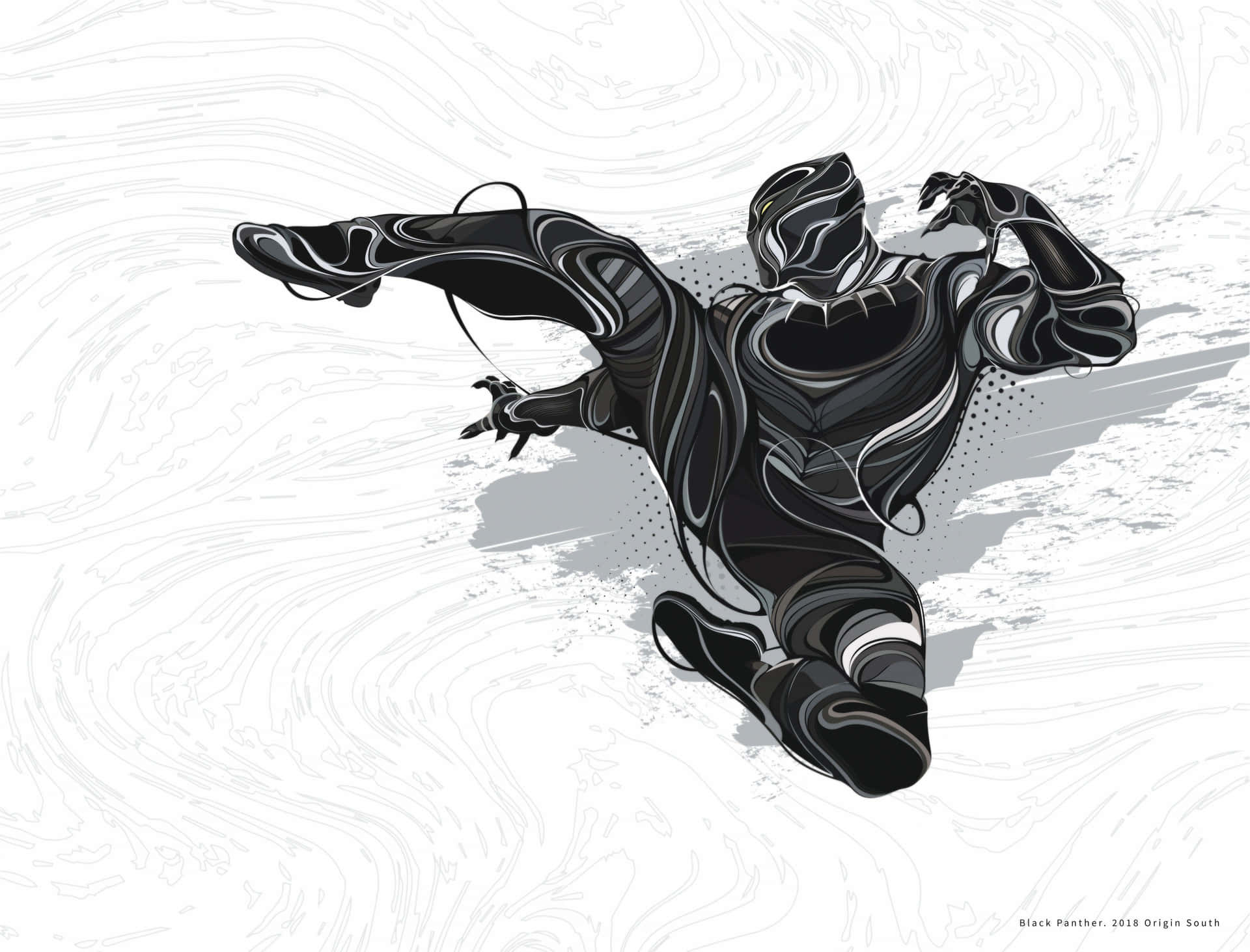Blackpanther De Marvel Parado Al Borde De Wakanda. Fondo de pantalla