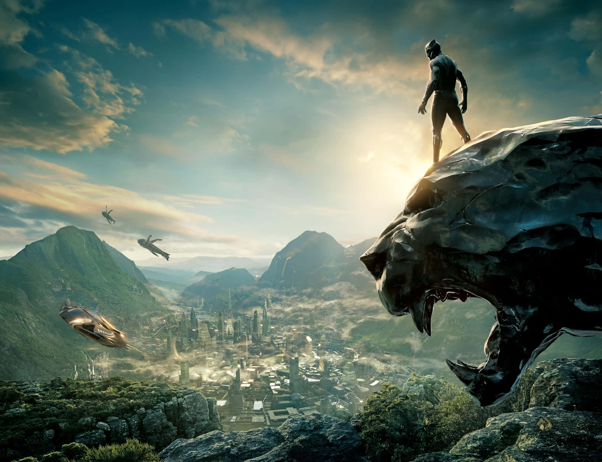 Magical Black Panther Landscape Wallpaper