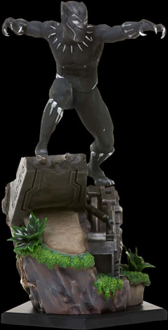Black Panther Statue Pose PNG