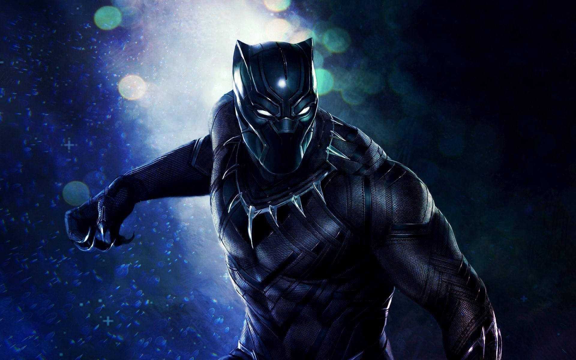 Black Panther Superhero Boke Lights Photography Wallpaper