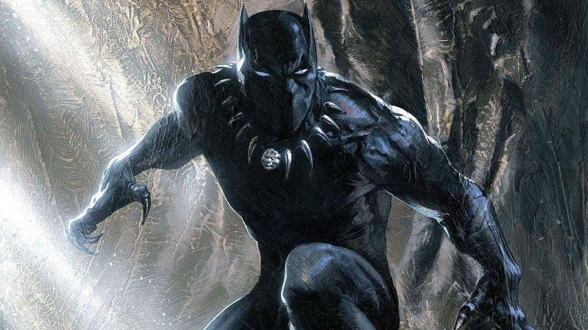 Black Panther Superhero Cave Paint Art Background