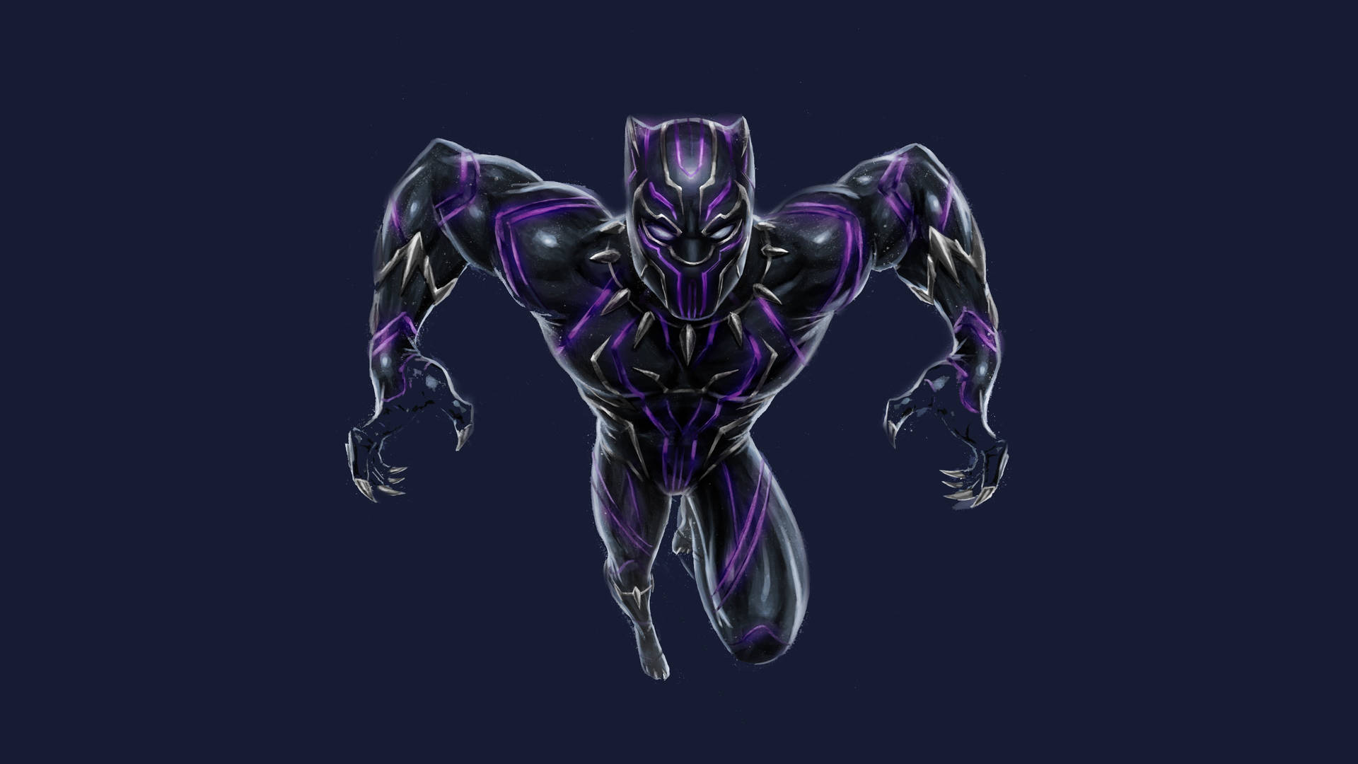 Black Panther Superhero Flying Claw Artwork Background