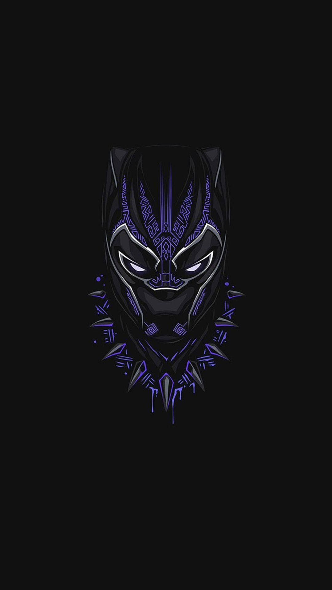 Black Panther Superhero Mask Vector Art Background