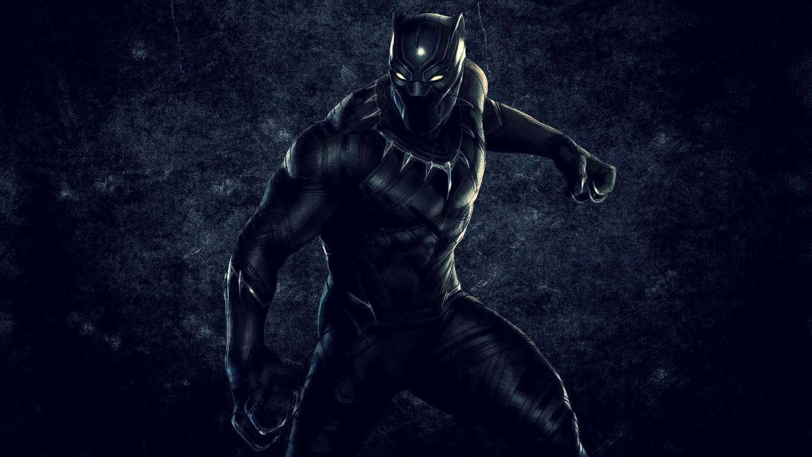 Black Panther Superhero Pose Close Fist Background