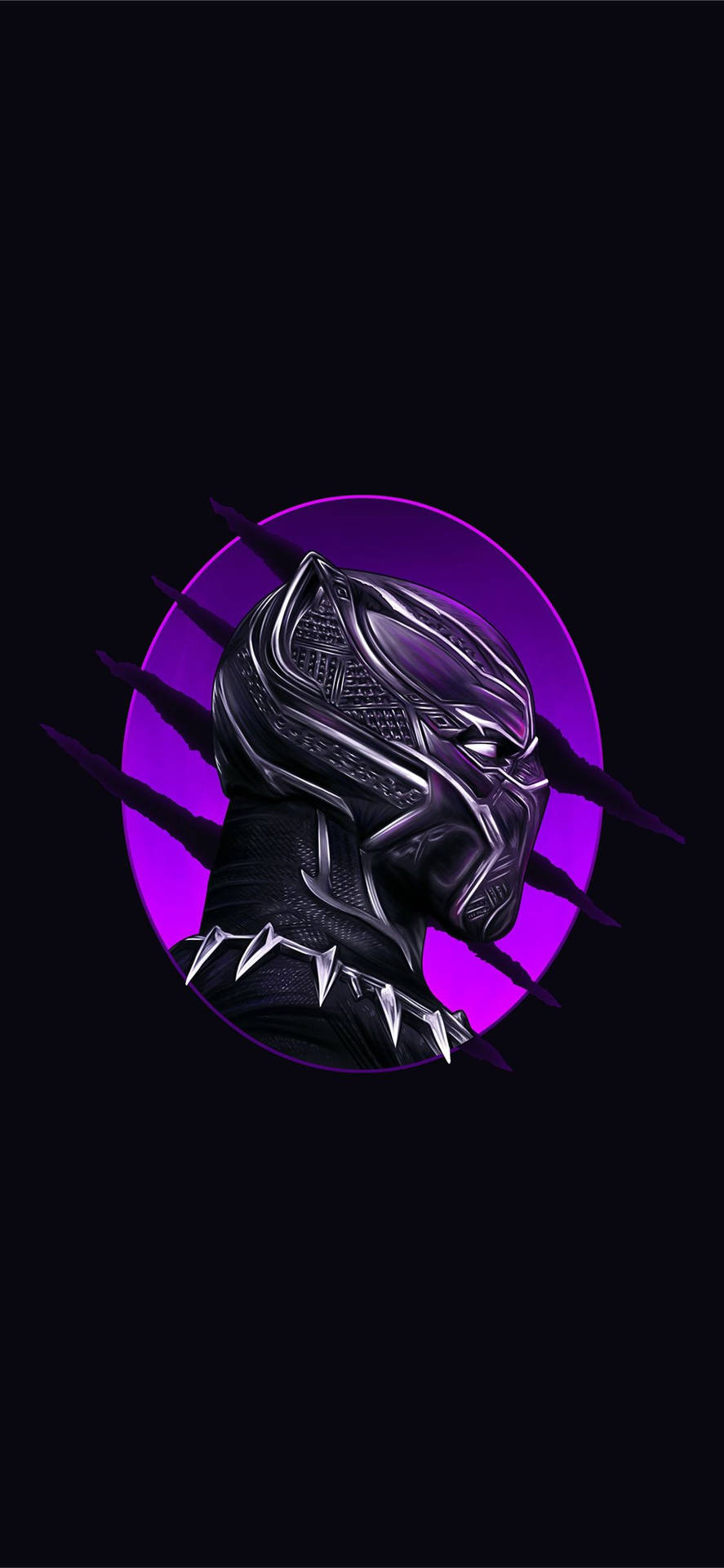 Black Panther Superhero Purple Cat Claw Scratch Background