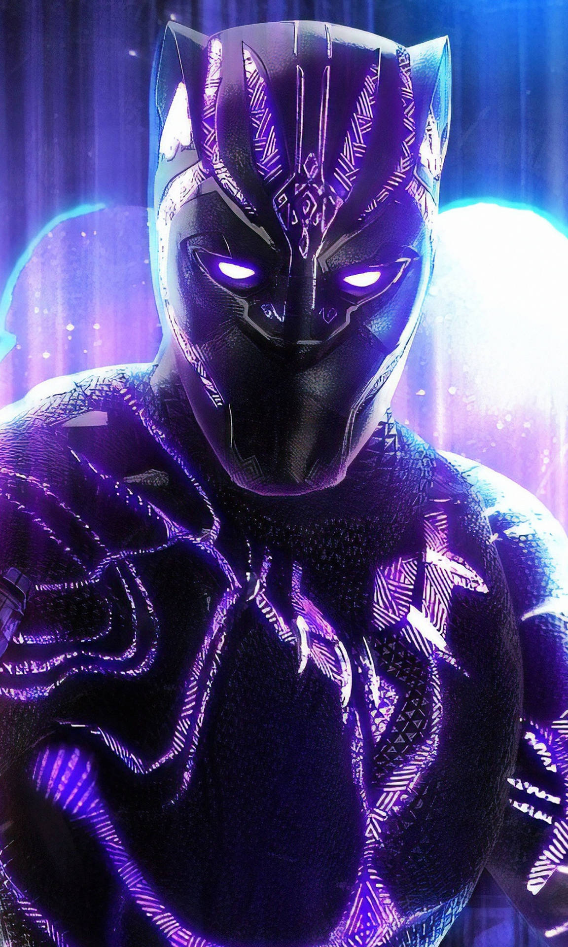 Black Panther Superhero Purple Suit Costume Background