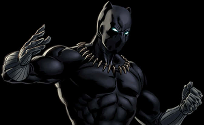 Black Panther Vigilant Stance PNG