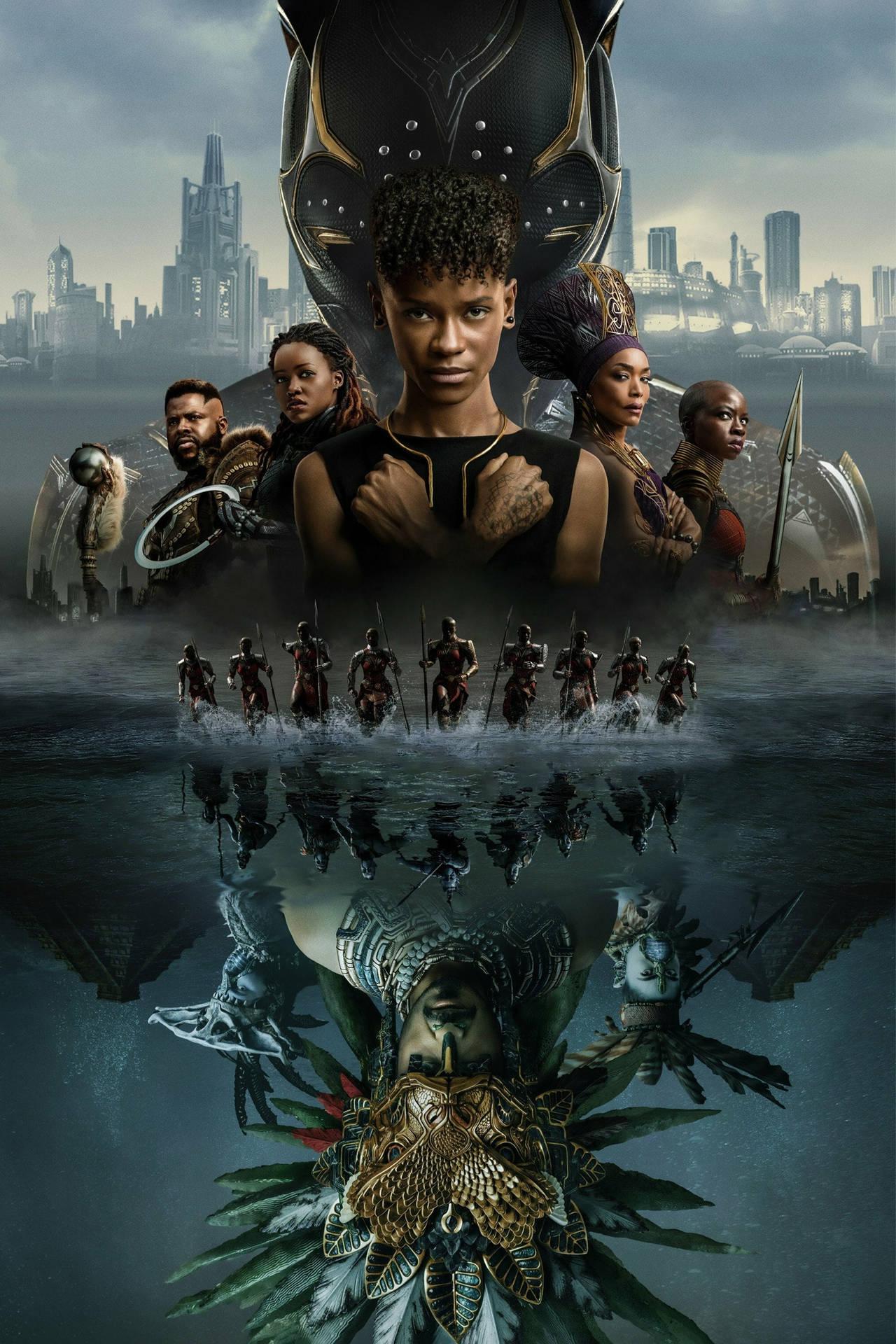 Sort Panter: Wakanda Forever Cast Wallpaper