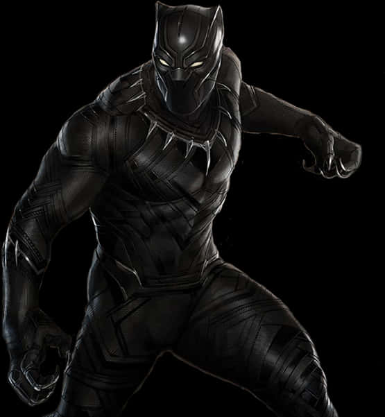 Black Pantherin Action Pose PNG