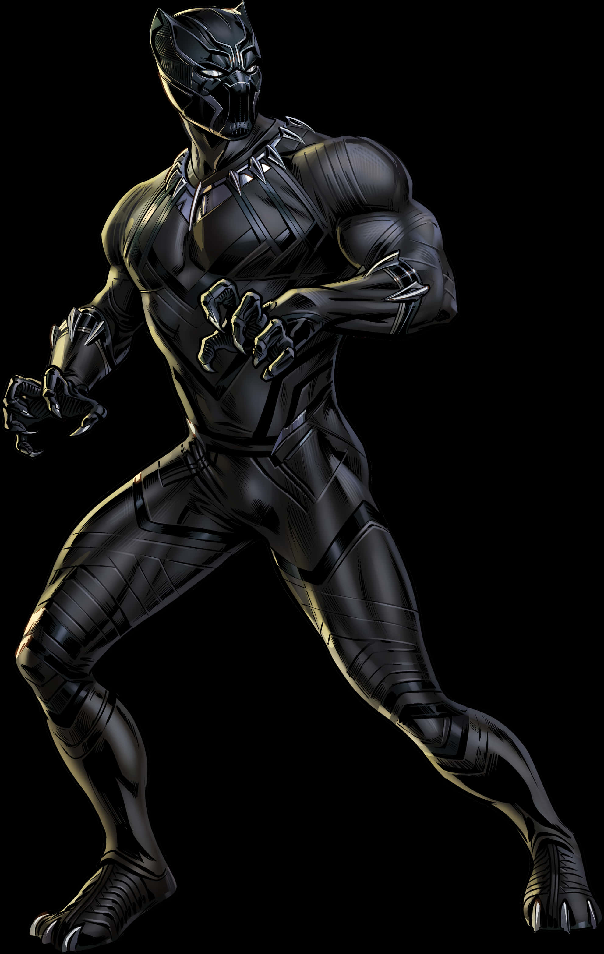 Black Pantherin Action Pose PNG