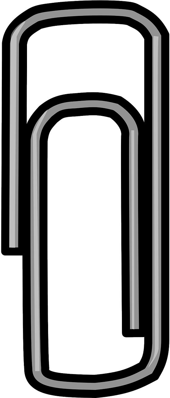 Black Paperclip Graphic PNG