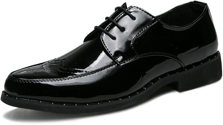 Black Patent Leather Mens Dress Shoe PNG