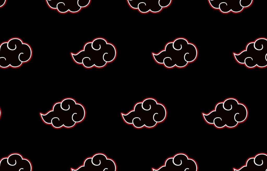 Black Patterned Akatsuki Clouds Wallpaper