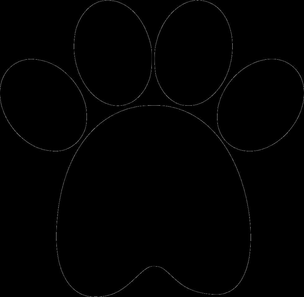 Black Paw Print Outline PNG