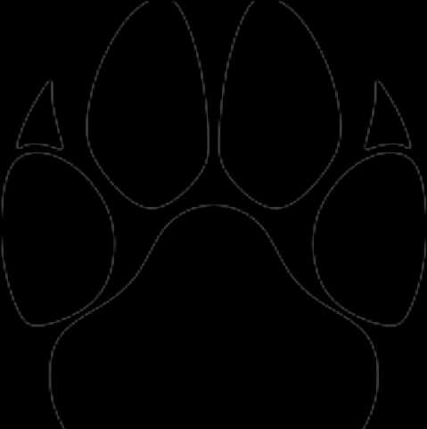 Black Paw Print Outline PNG