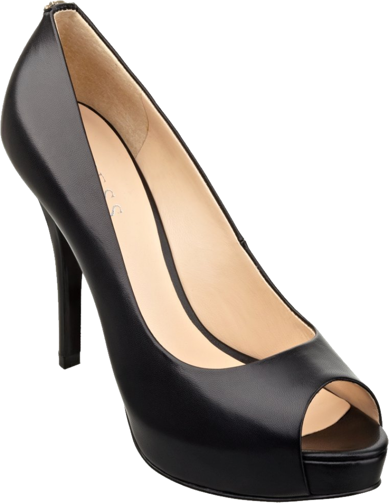 Black Peep Toe High Heel Pump PNG