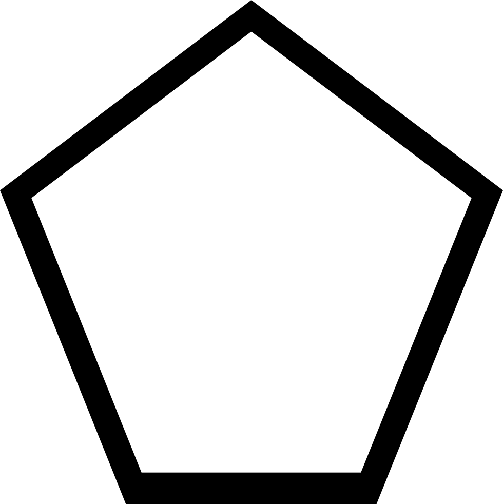 Black Pentagon Outline PNG