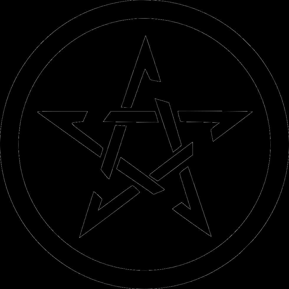 Black Pentagram Outline PNG