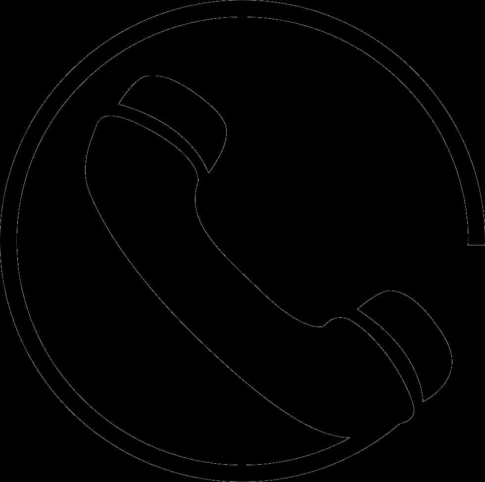 Black Phone Icon Outline PNG