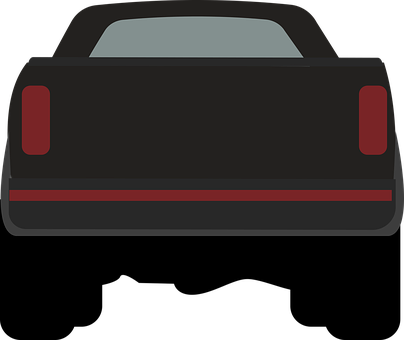 Black Pickup Truck Rear View PNG