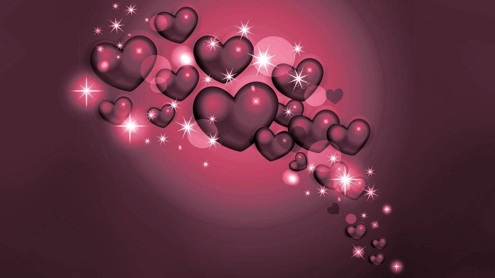 Black Pink Love Hearts Wallpaper