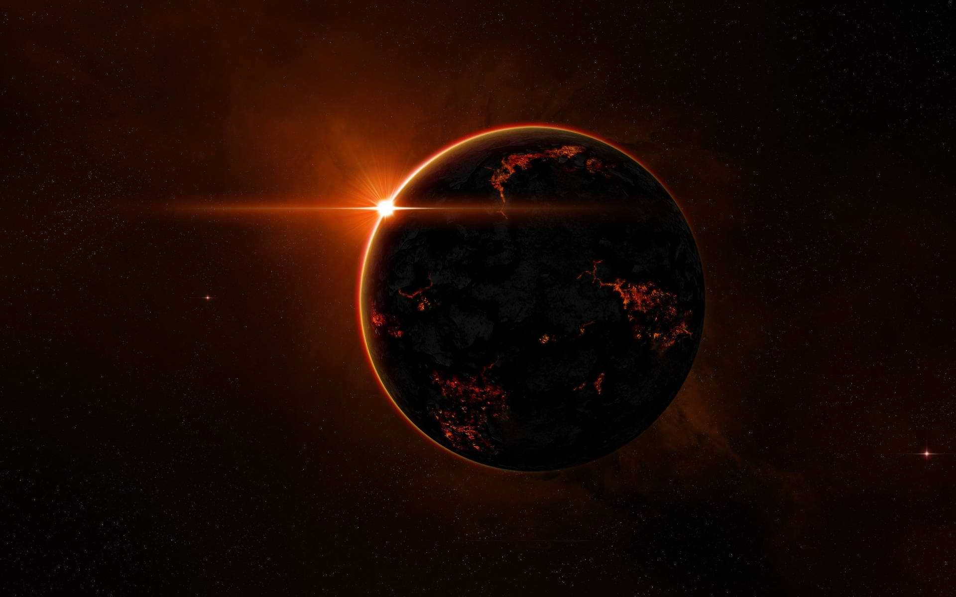 Planetanegro Luz Roja Brillante. Fondo de pantalla