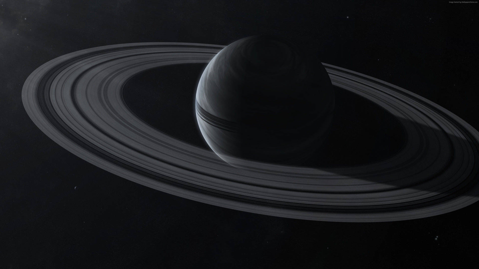 Black Planet Saturn In 3D Wallpaper