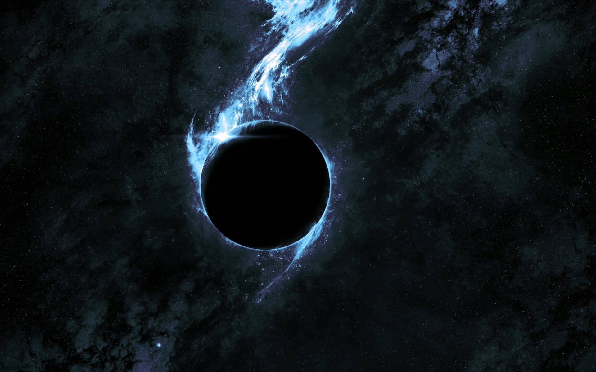 Black Planet With Blue Aura Wallpaper