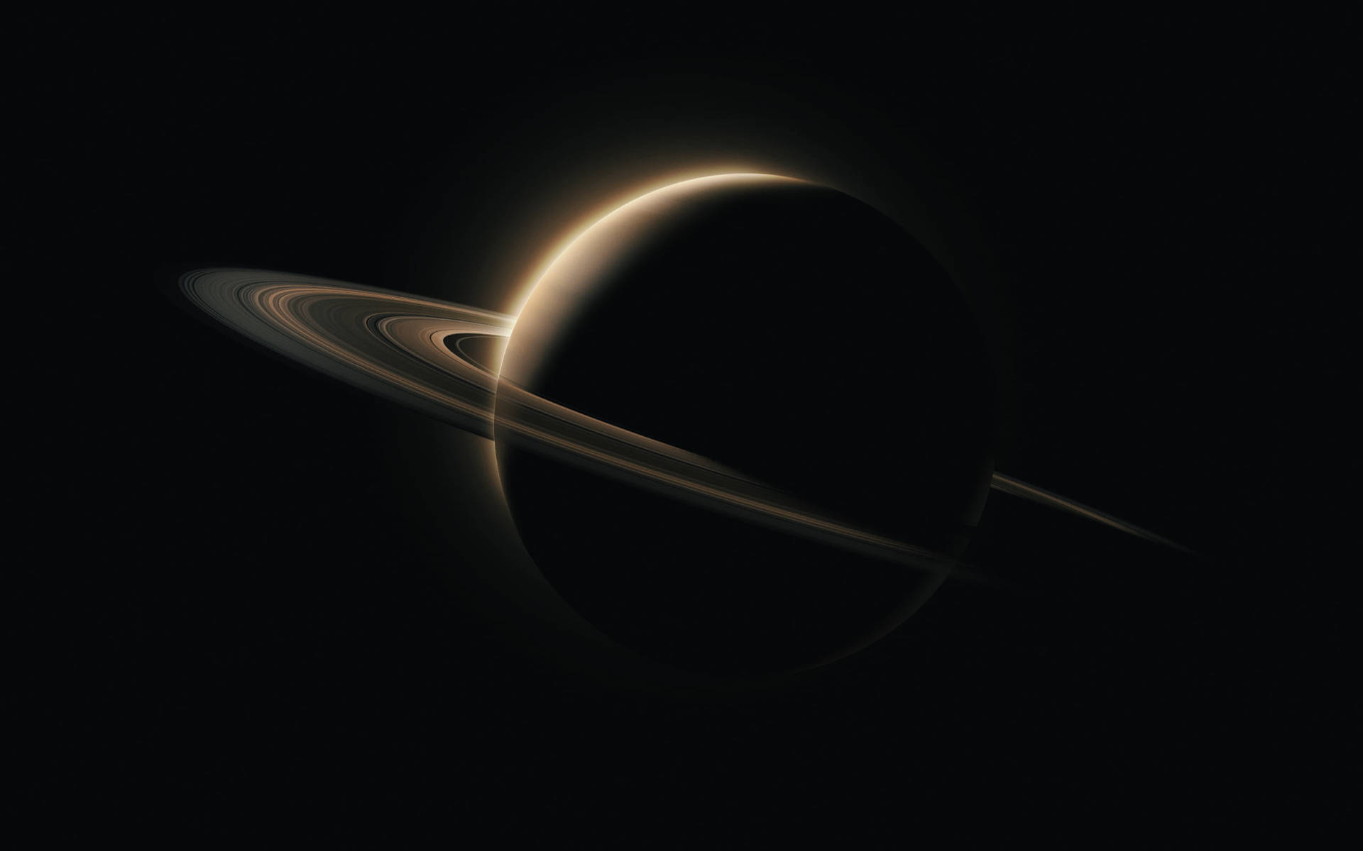 Black Planet With Brown Ring Wallpaper