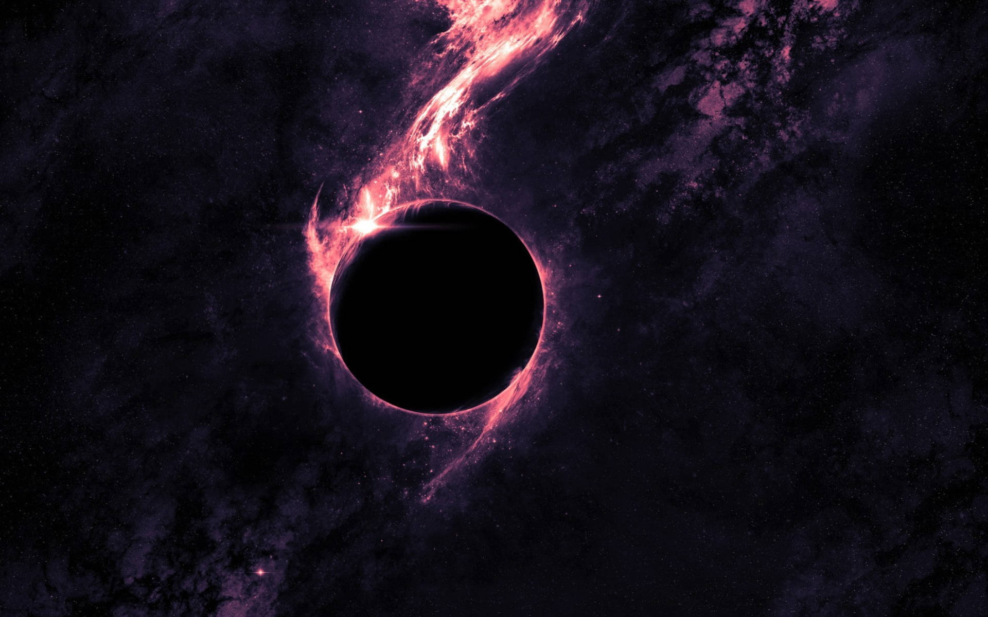 Black Planet With Pink Aura Wallpaper