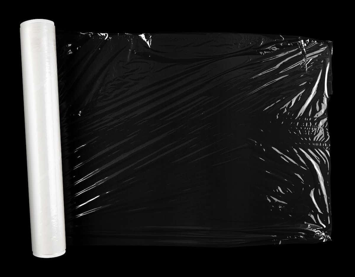 Black Plastic Wrap Plain Background