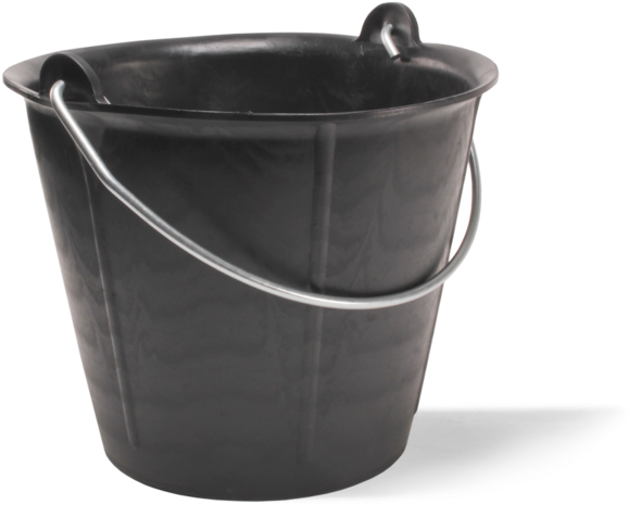 Black Plastic Bucketwith Handle PNG