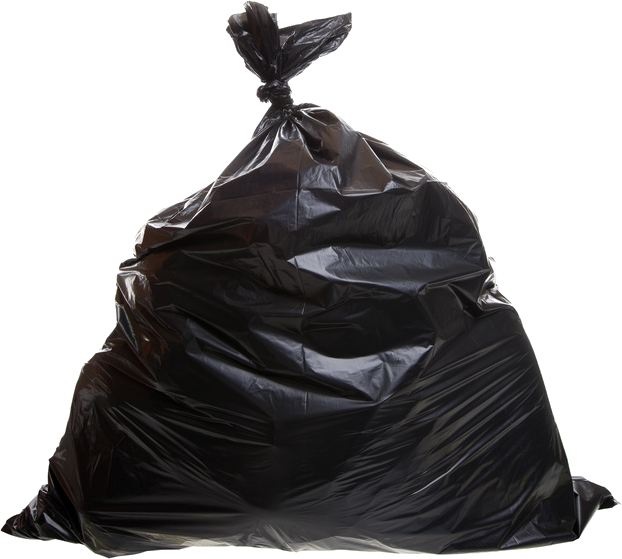 Black Plastic Garbage Bag PNG
