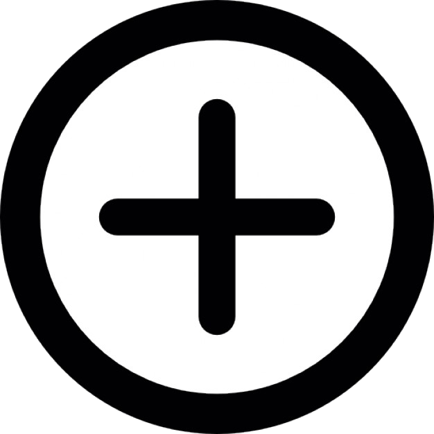 Black Plus Sign Circle Icon PNG