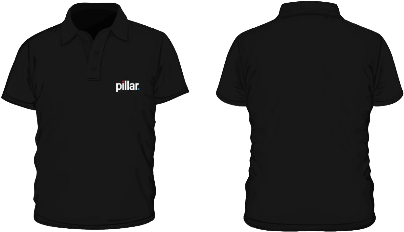 Black Polo Shirt Pillar Logo PNG