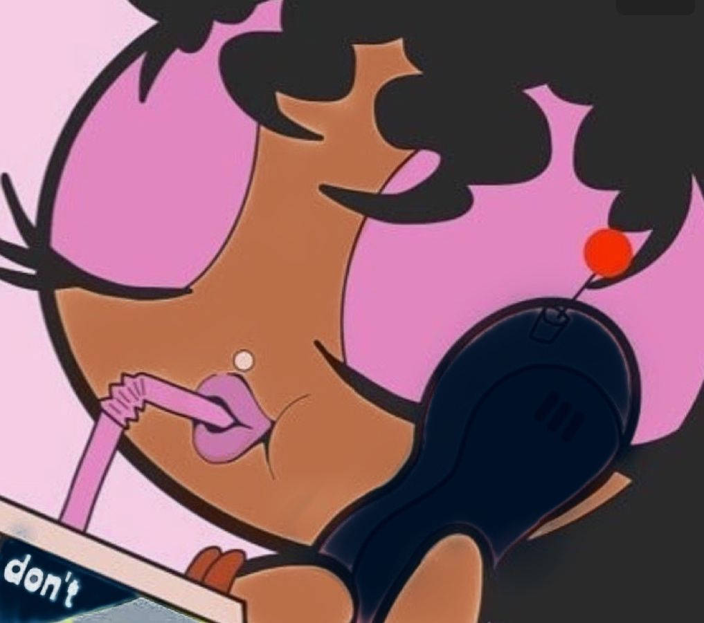 Black Powerpuff Girl Drinking Wallpaper