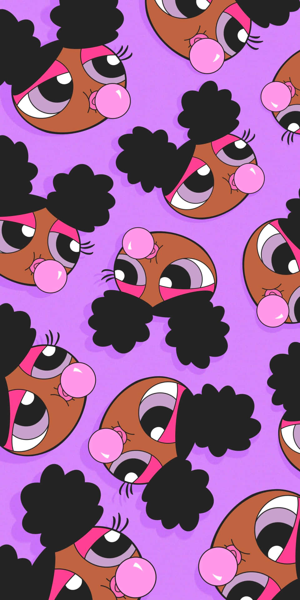 Black Powerpuff Girl Head Aesthetic Sticker Wallpaper