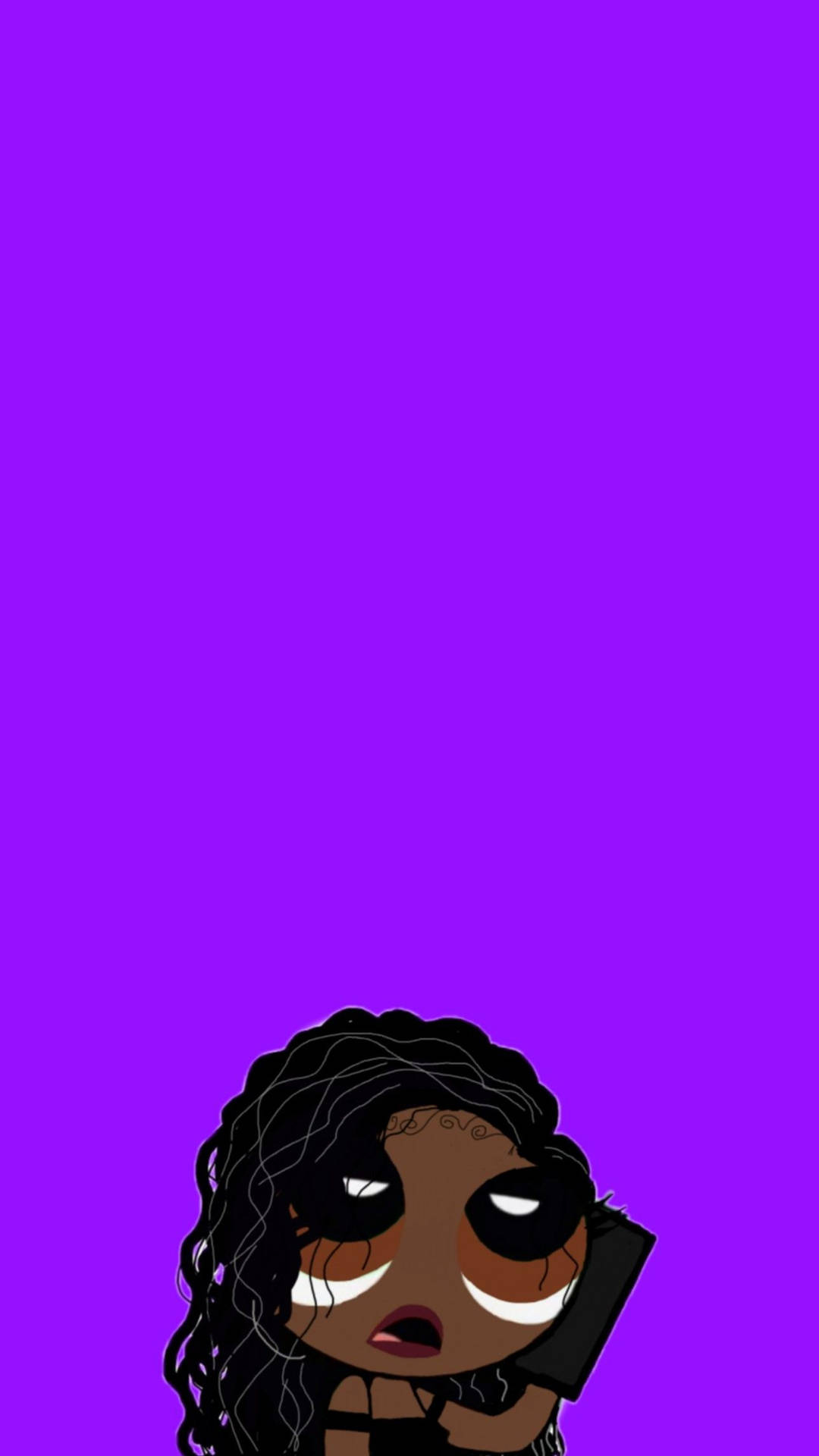 Black Powerpuff Girls Violet Backdrop Wallpaper