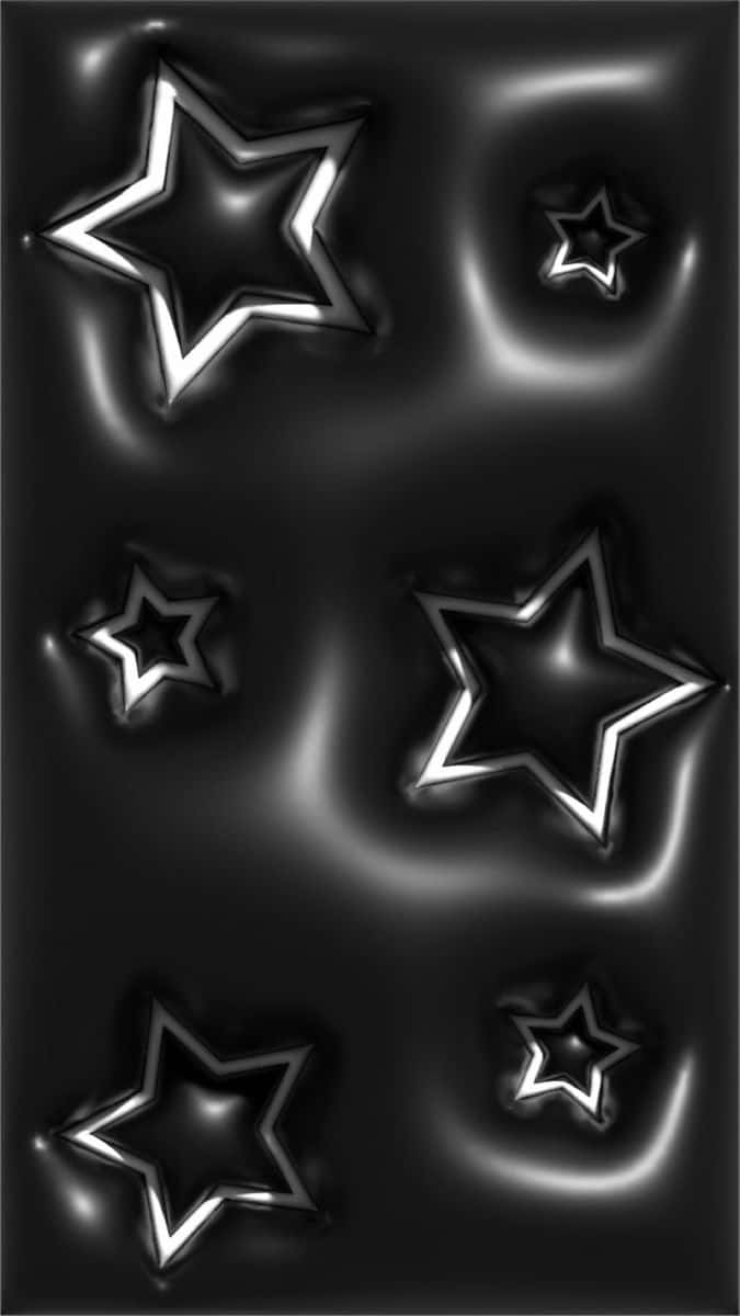 Black Puffy Stars Texture Wallpaper